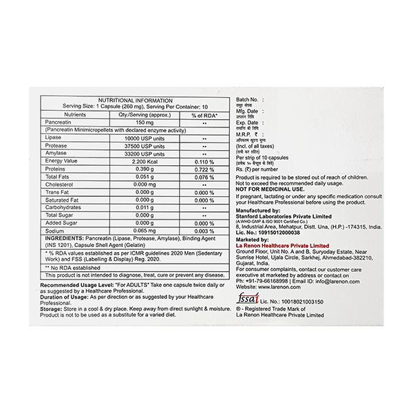 Pancrehenz 10000 Capsule 10'S