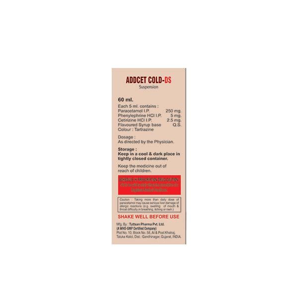ADDCET COLD DS STRAWBERRY FLAVOUR Suspension 60ml