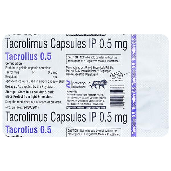 TACROLIUS 0.5 Capsule 10's
