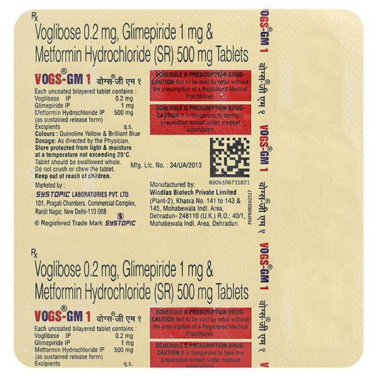 Vogs Gm 1Mg Tablet 15's