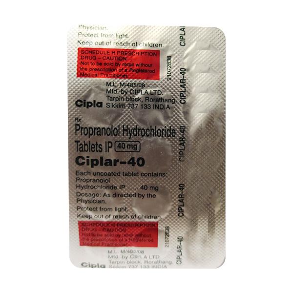 Ciplar 40mg Tablet 15'S