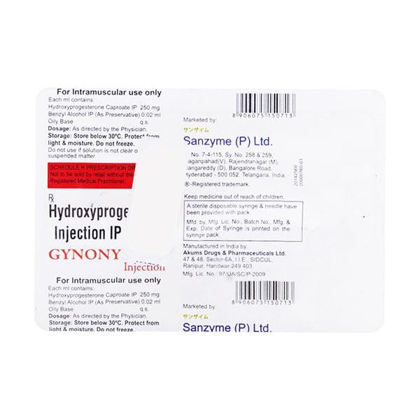 Gynonys 250mg Injection 2ml