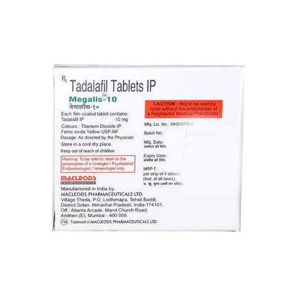 Megalis 10mg Tablet 4'S
