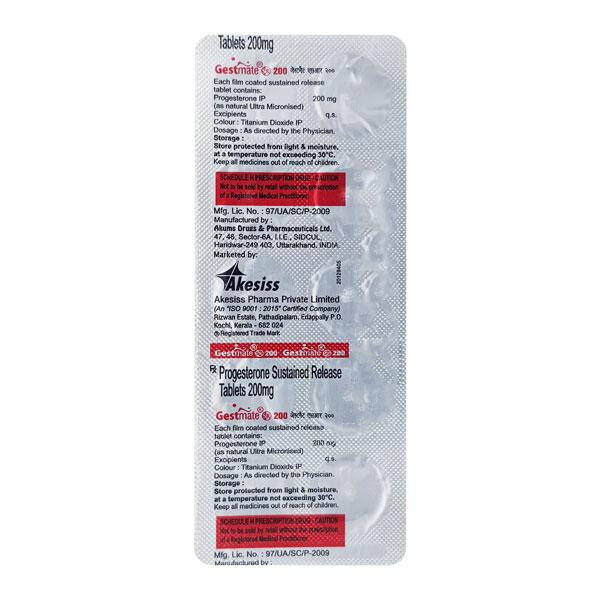 Gestmate 200mg Capsule 10'S