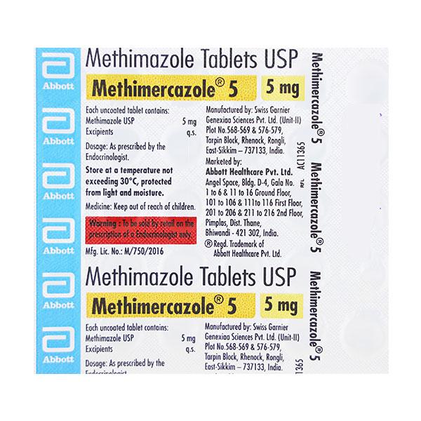 METHIMERCAZOLE 5mg Tablet 30's