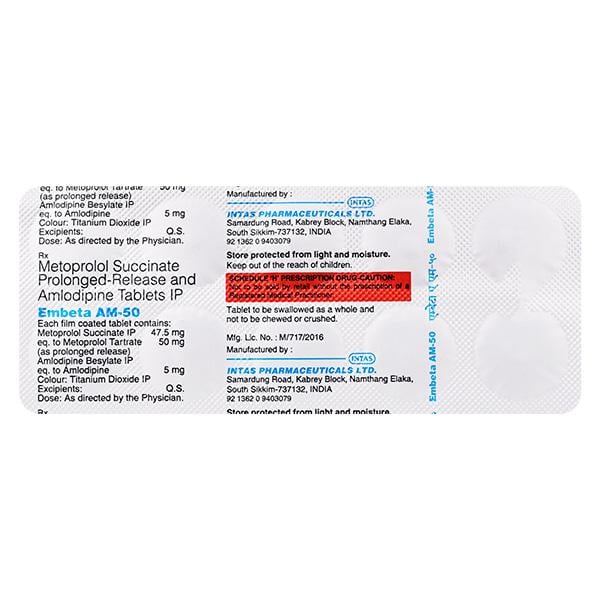 Embeta AM 50mg Tablet 10'S