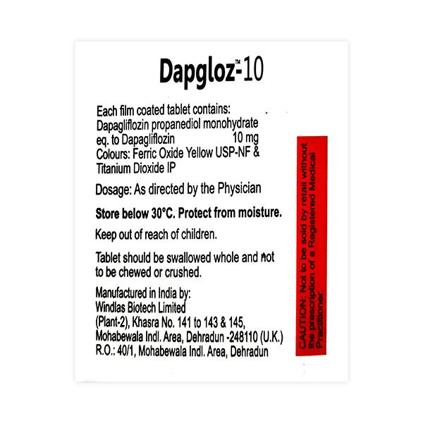 DAPGLOZ 10 Tablet 14's