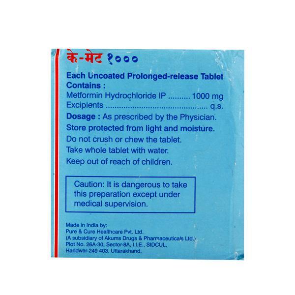 K Met 1000mg Tablet 15'S