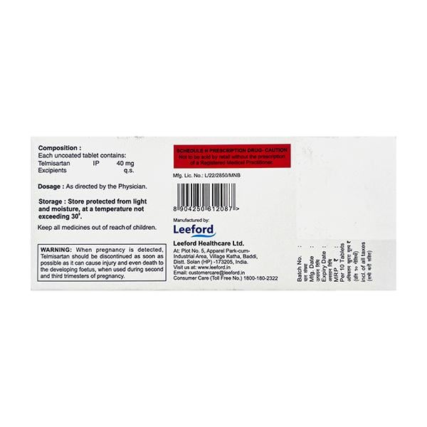 TELVILITE 40 Tablet 10's