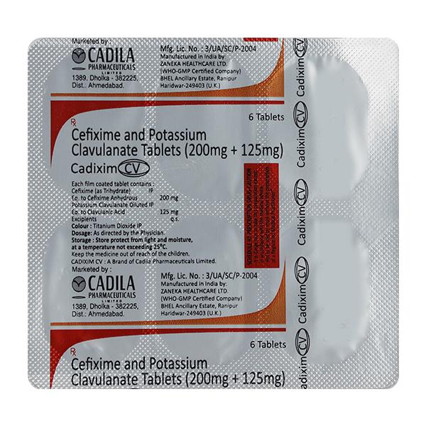 Cadixim CV Tablet 6'S