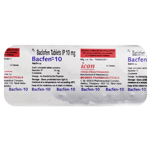 Bacfen 10mg Tablet 10'S - Global Surgicals