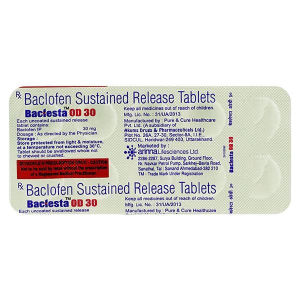 BACLESTA OD 30 Tablet 10's - Global Surgicals