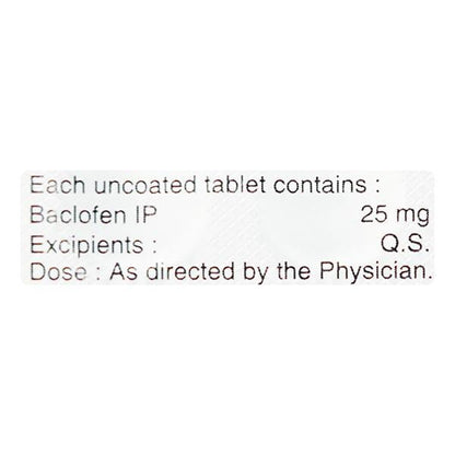 Baclof 25mg Tablet 10'S - Global Surgicals