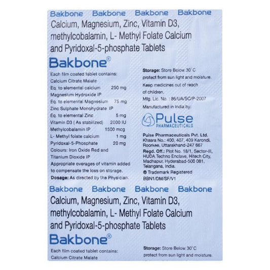 BAKBONE Tablet 15's - Global Surgicals