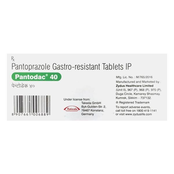Pantodac 40mg Tablet 15'S