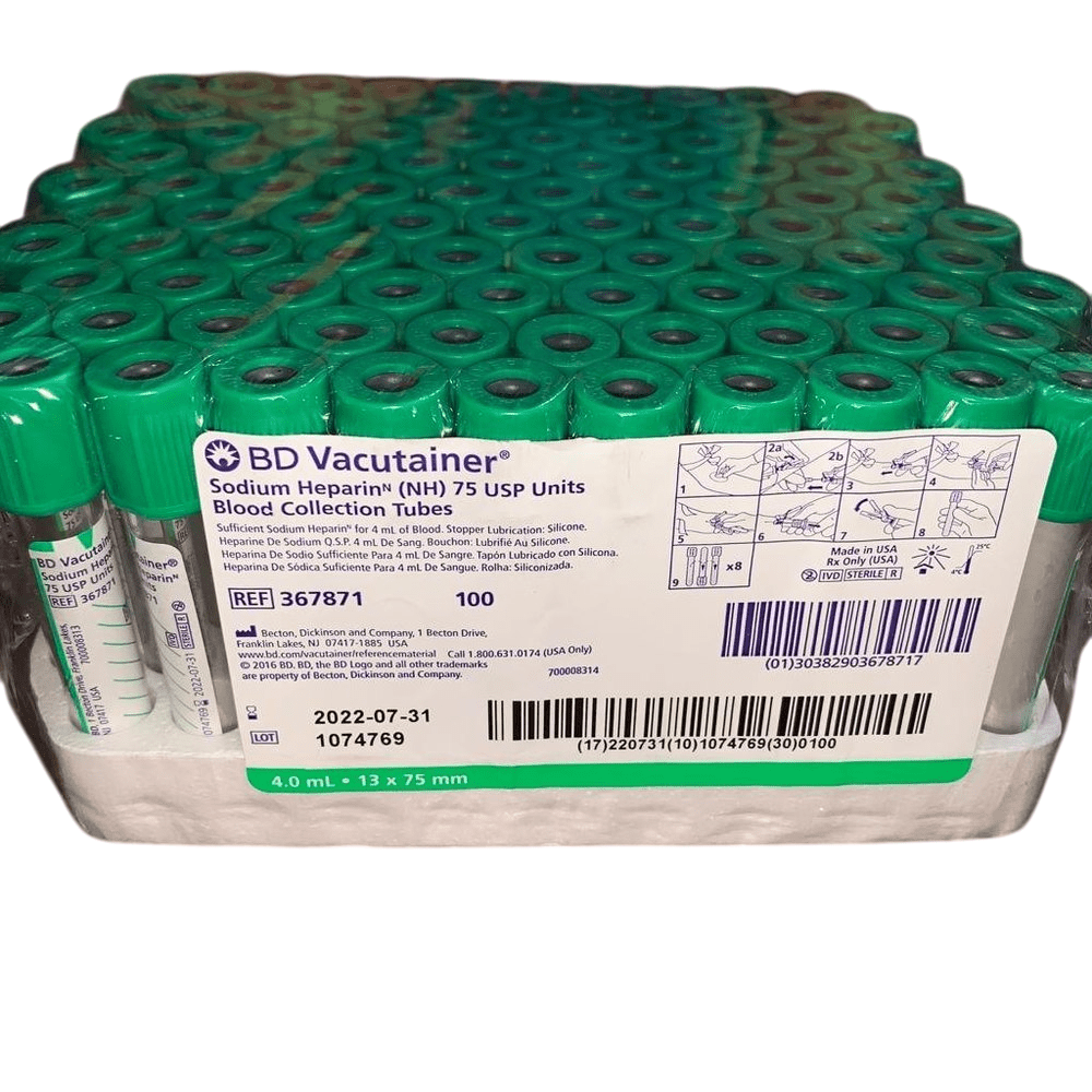 BD Sodium Heparin Vacutainer Blood Collection Tube - Global Surgicals