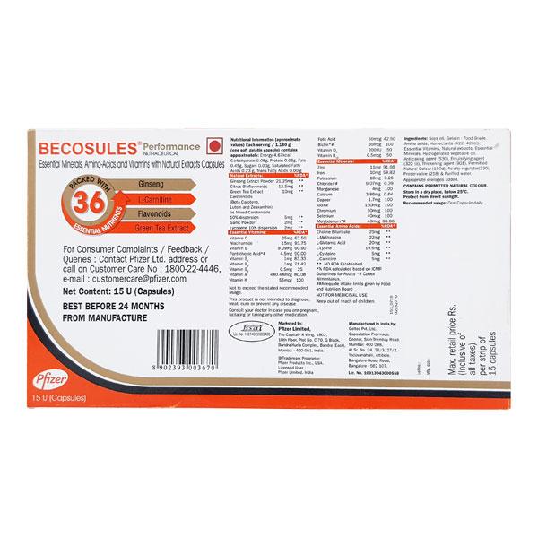 Becosules Performance Capsule 15'S - Global Surgicals