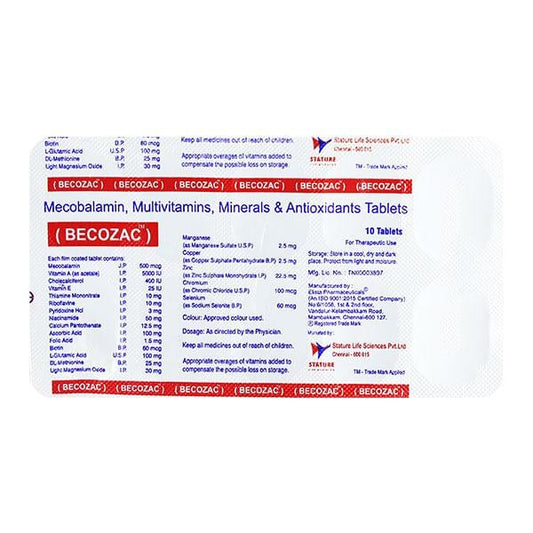 BECOZAC Tablet 10's - Global Surgicals