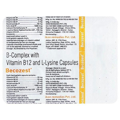 BECOZEST Capsule 10's - Global Surgicals