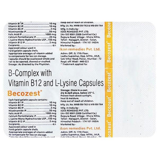BECOZEST Capsule 10's - Global Surgicals