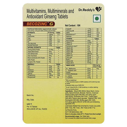 BECOZINC G Tablet 10's - Global Surgicals