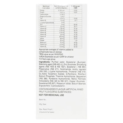Becozinc H Delicious Mixed Fruit Flavor Syrup 200ml - Global Surgicals