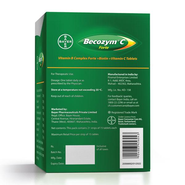 Becozym C Forte Tablet 15's - Global Surgicals