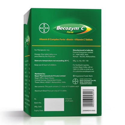 Becozym C Forte Tablet 15's - Global Surgicals