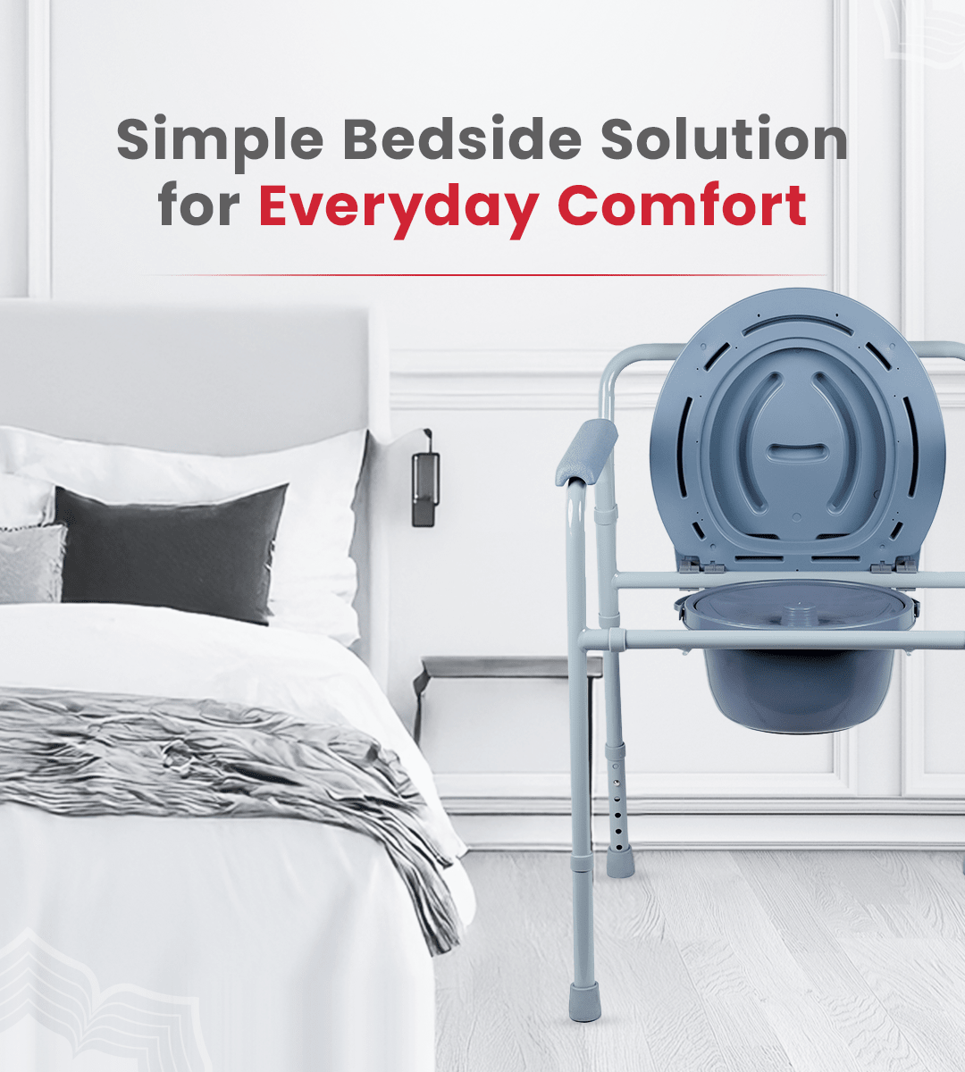 Bedside Commode Chair Foldable - Global Surgicals