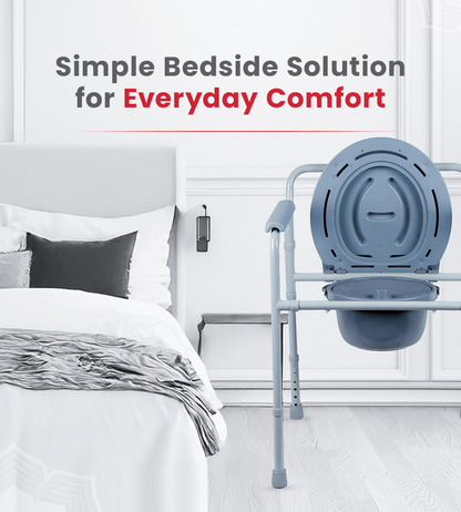 Bedside Commode Chair Foldable - Global Surgicals