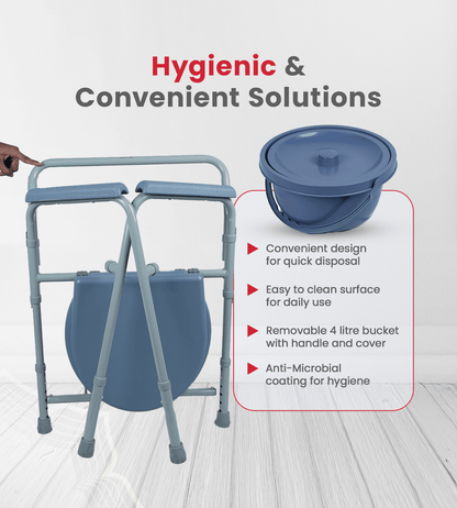 Bedside Commode Chair Foldable - Global Surgicals