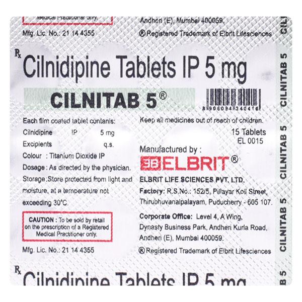 Cilnitab 5mg Tablet 15'S
