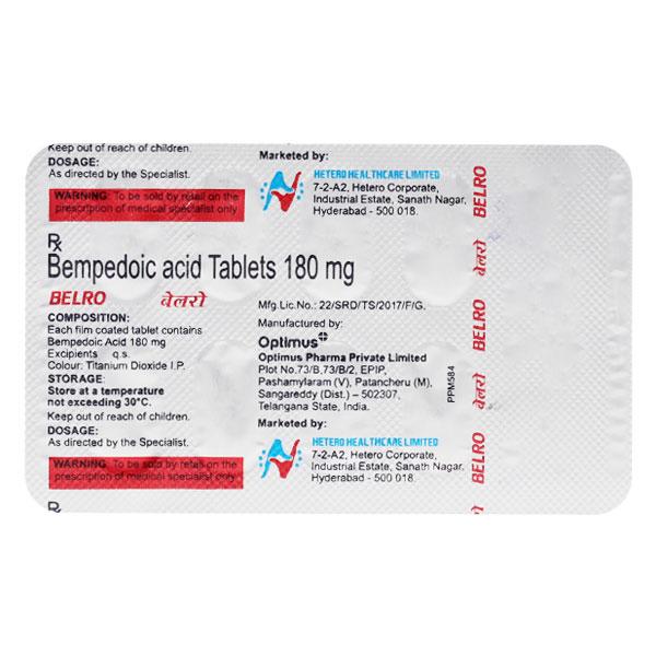 BELRO 180 Tablet 10's - Global Surgicals