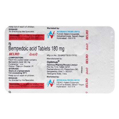 BELRO 180 Tablet 10's - Global Surgicals