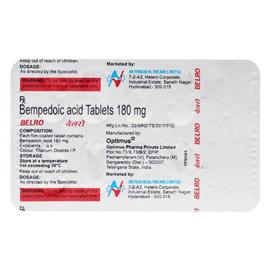 BELRO 180 Tablet 10's - Global Surgicals