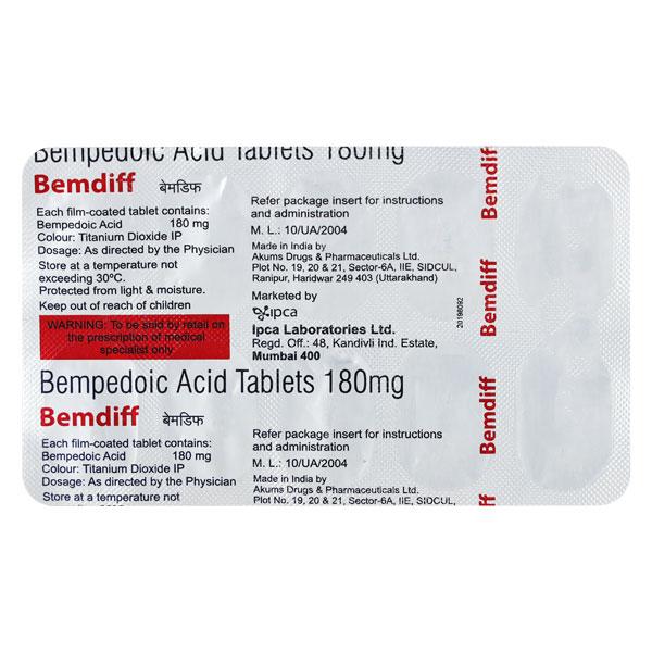 BEMDIFF 180 Tablet 10's - Global Surgicals