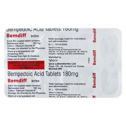 BEMDIFF 180 Tablet 10's - Global Surgicals