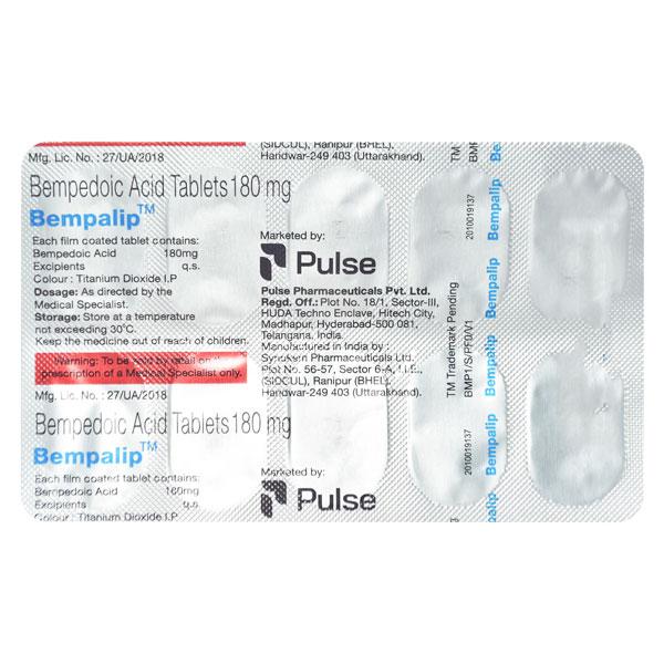 BEMPALIP Tablet 10's - Global Surgicals