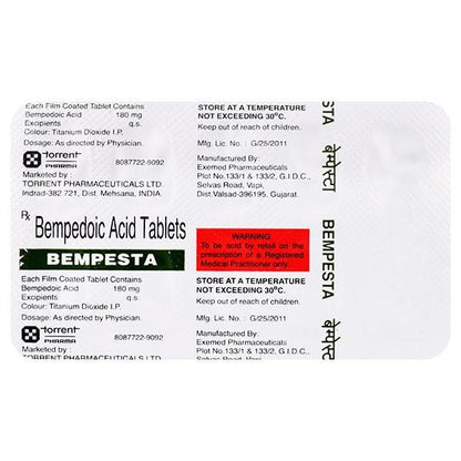 BEMPESTA 180mg Tablet 10's - Global Surgicals