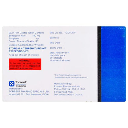 BEMPESTA 180mg Tablet 10's - Global Surgicals