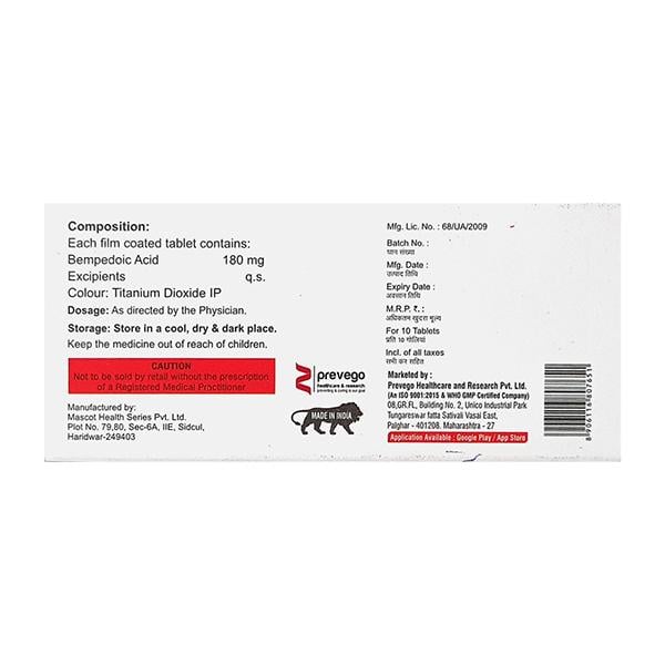 BEMPOTOL 180 Tablet 10's - Global Surgicals
