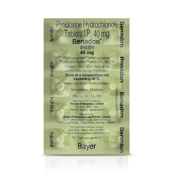 Benadon 40mg Tablet 10's - Global Surgicals
