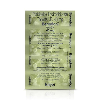 Benadon 40mg Tablet 10's - Global Surgicals