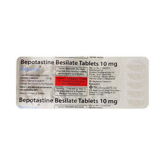Bepozal Tablet 10's - Global Surgicals