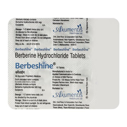 Berbeshine Tablet 10'S - Global Surgicals
