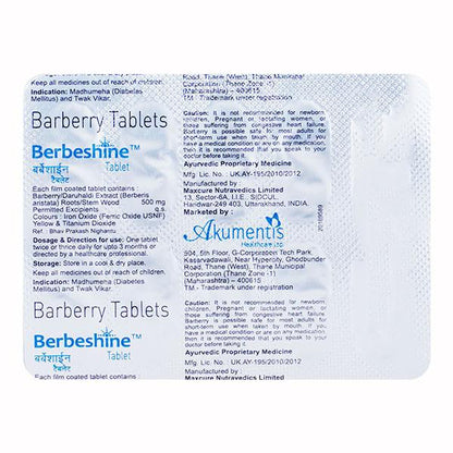 Berbeshine Tablet 10'S - Global Surgicals