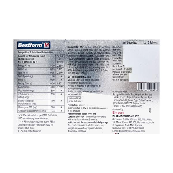 BESTFORM M Tablet 10's - Global Surgicals