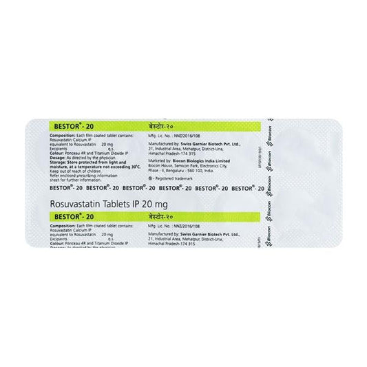 Bestor 20mg Tablet 10'S - Global Surgicals