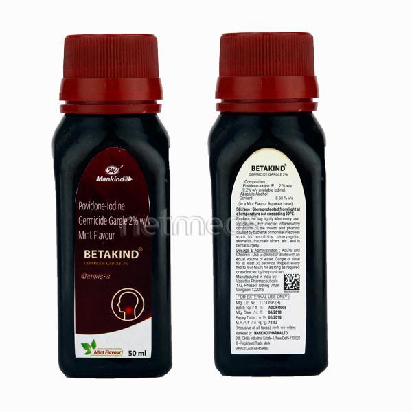 Betakind Mint Flavour Gargle 50ml - Global Surgicals