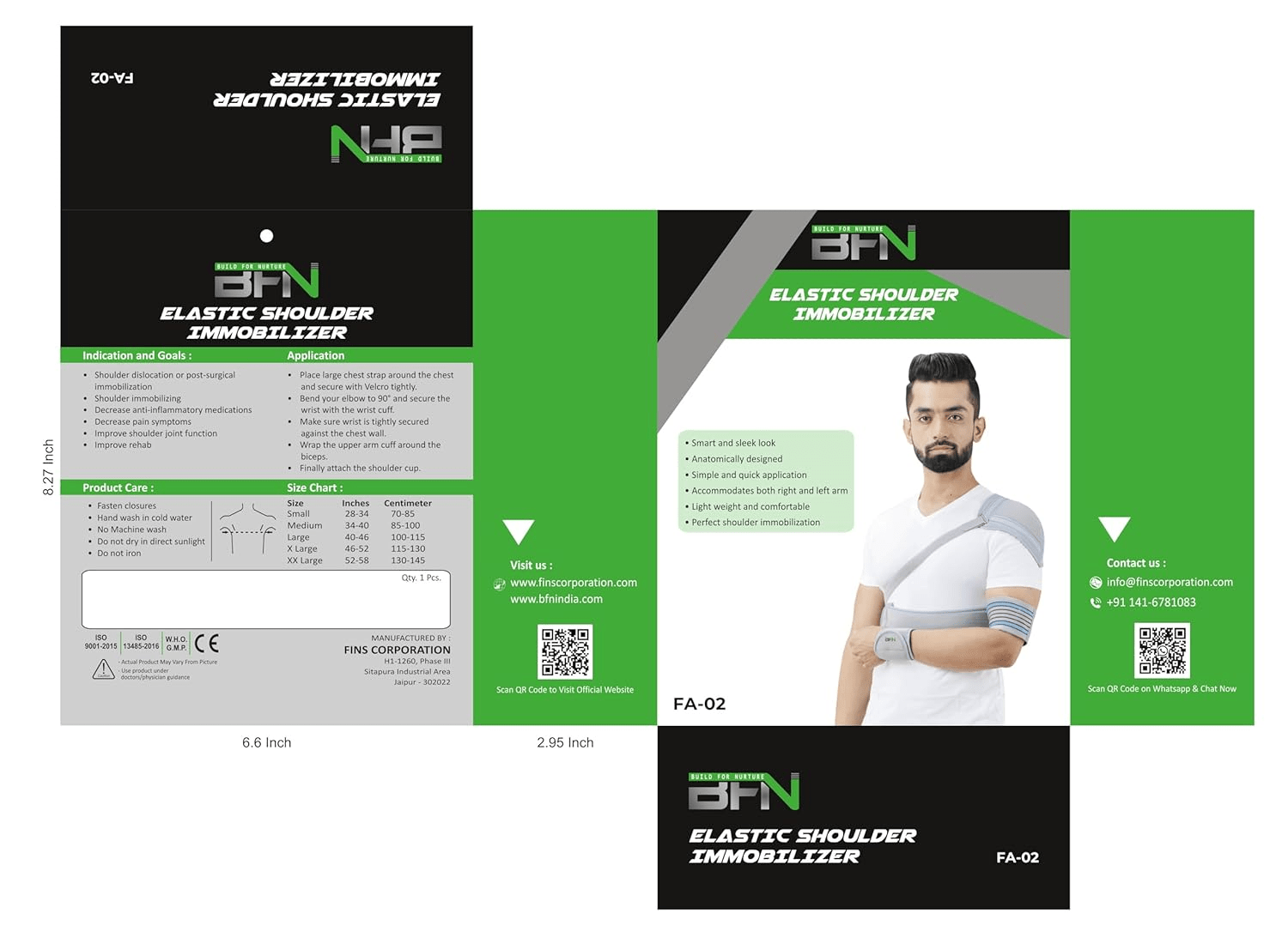 BFN Build For Nurture Elastic Shoulder Immobiliser - Global Surgicals